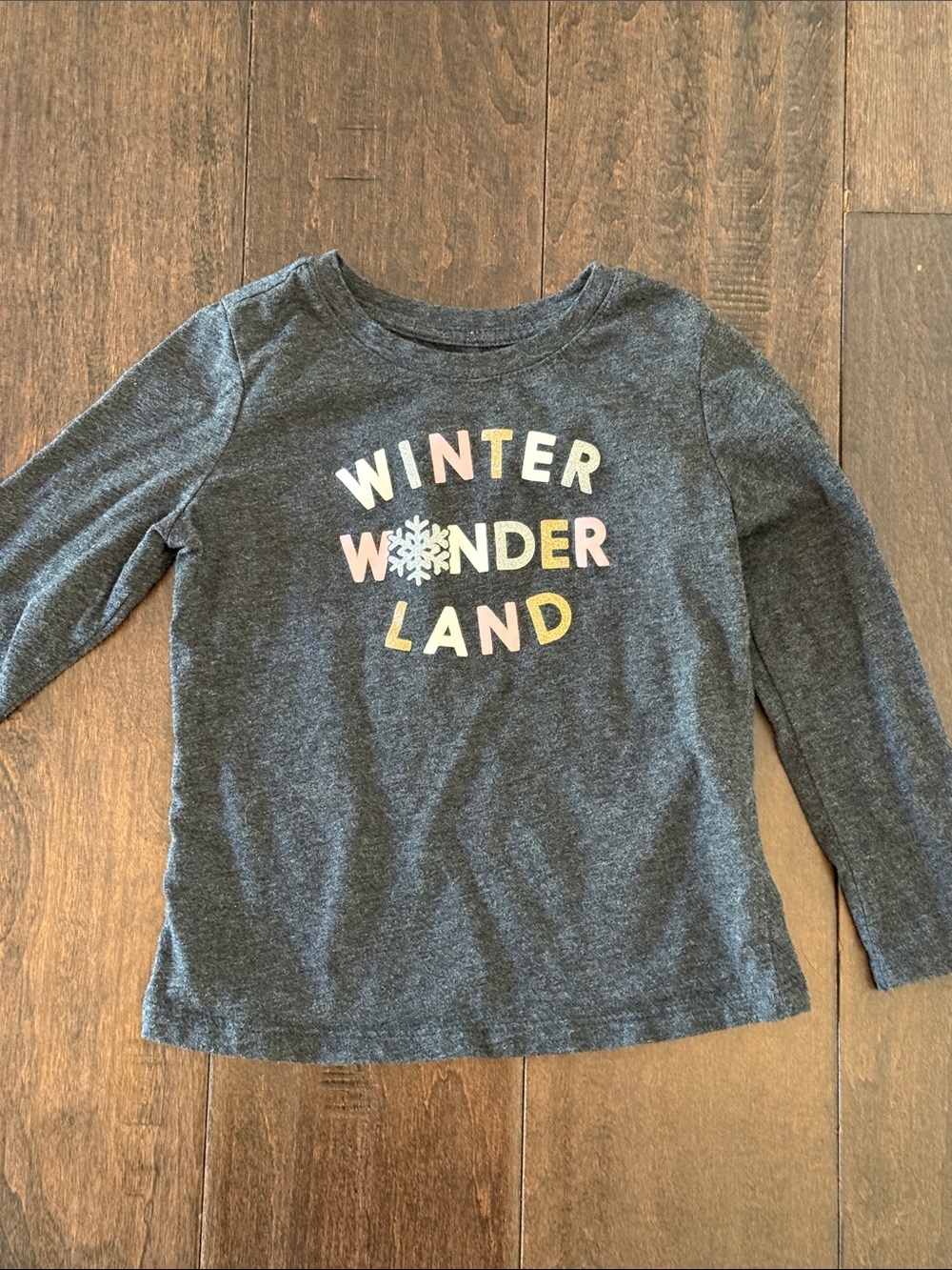 Kids Long Sleeve 'Winter Wonderland' Graphic Tee - Heather Gray